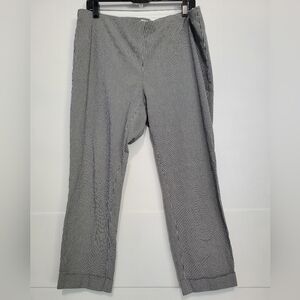 J.jill Premium Bistretch Checked Cuffs Pants Size 16 Black/White